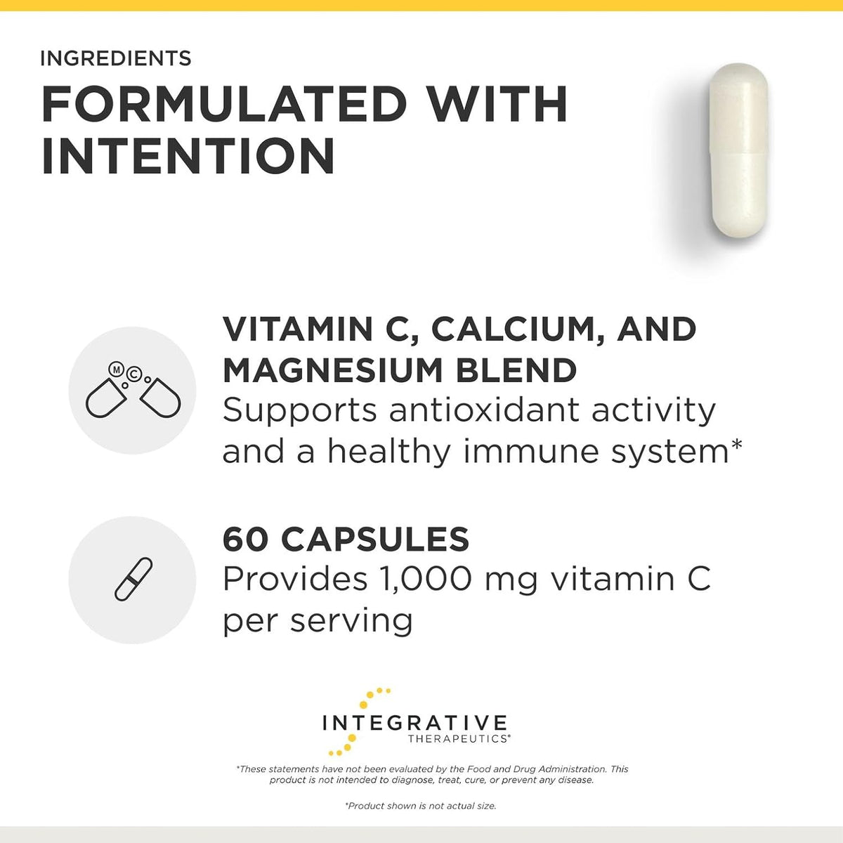 Integrative Therapeutics Buffered Vitamin C 1,000 mg - 60 Vegan Capsules - görsel 4
