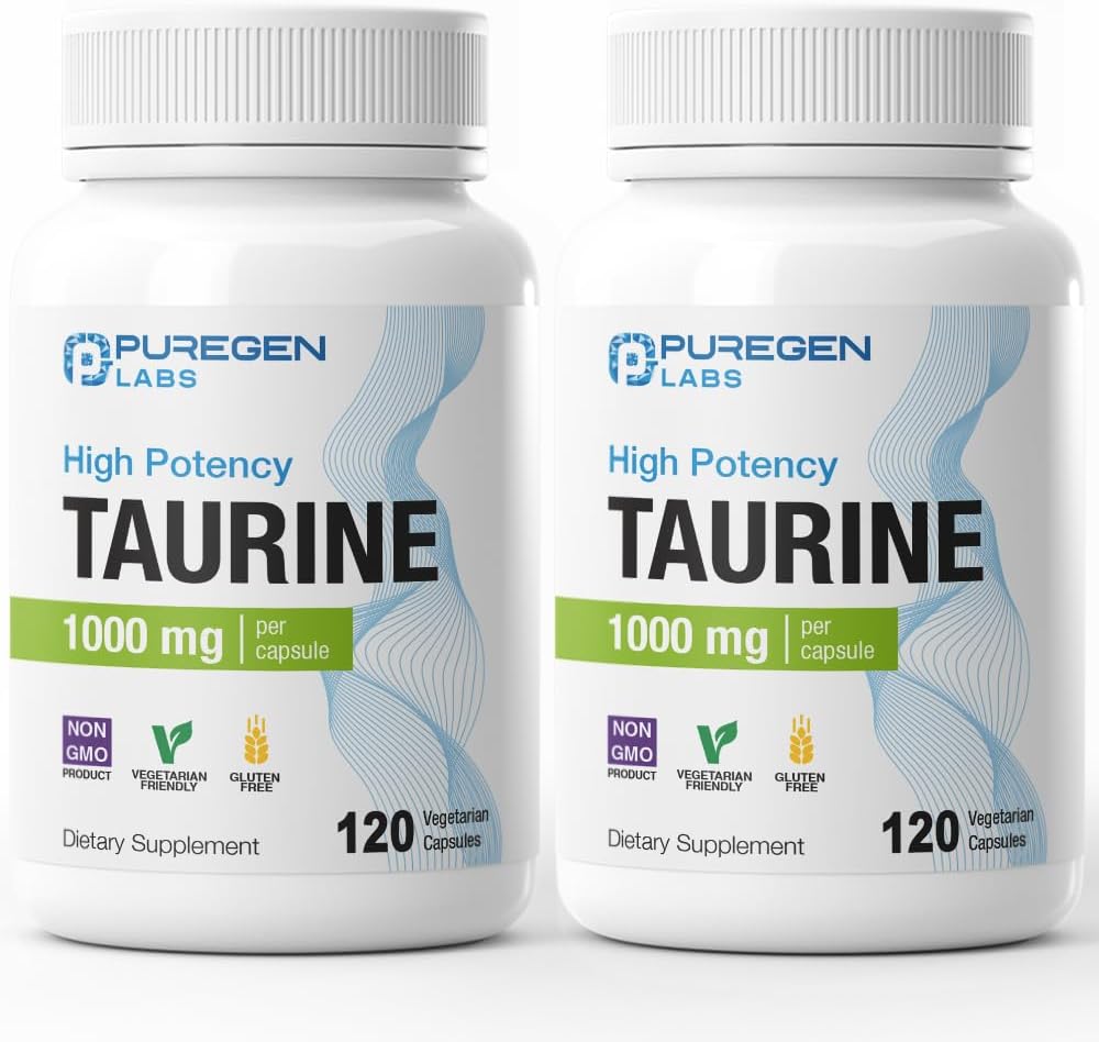 Puregen Labs Taurine 1000mg | High Strength | 120 Vegetarian Capsules - görsel 7