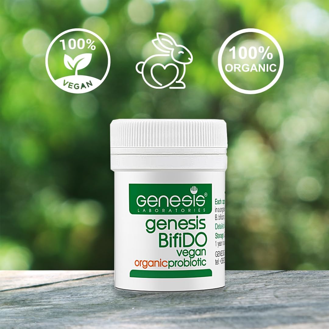 Genesis Bifido Bio Vegan Probiotic - Lactobacillus & Bifidobacterium, 250 mg, 14 Capsules - görsel 2