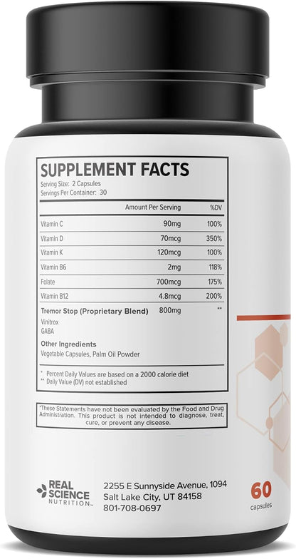 Real Science Dystonex – Dystonia Support Supplement with Vinitrox & GABA, 60 Capsules