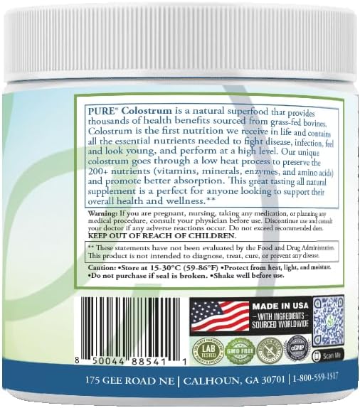 PURE® Grass-Fed Colostrum Powder – 90 Servings – Gut Health & Vitality Support - görsel 3