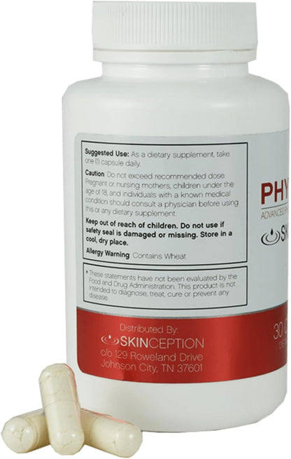 Skinception Phyto350 Advanced Phytoceramides - Plant-Based Skin Hydration & Elasticity Food Supplement (30 Capsules)