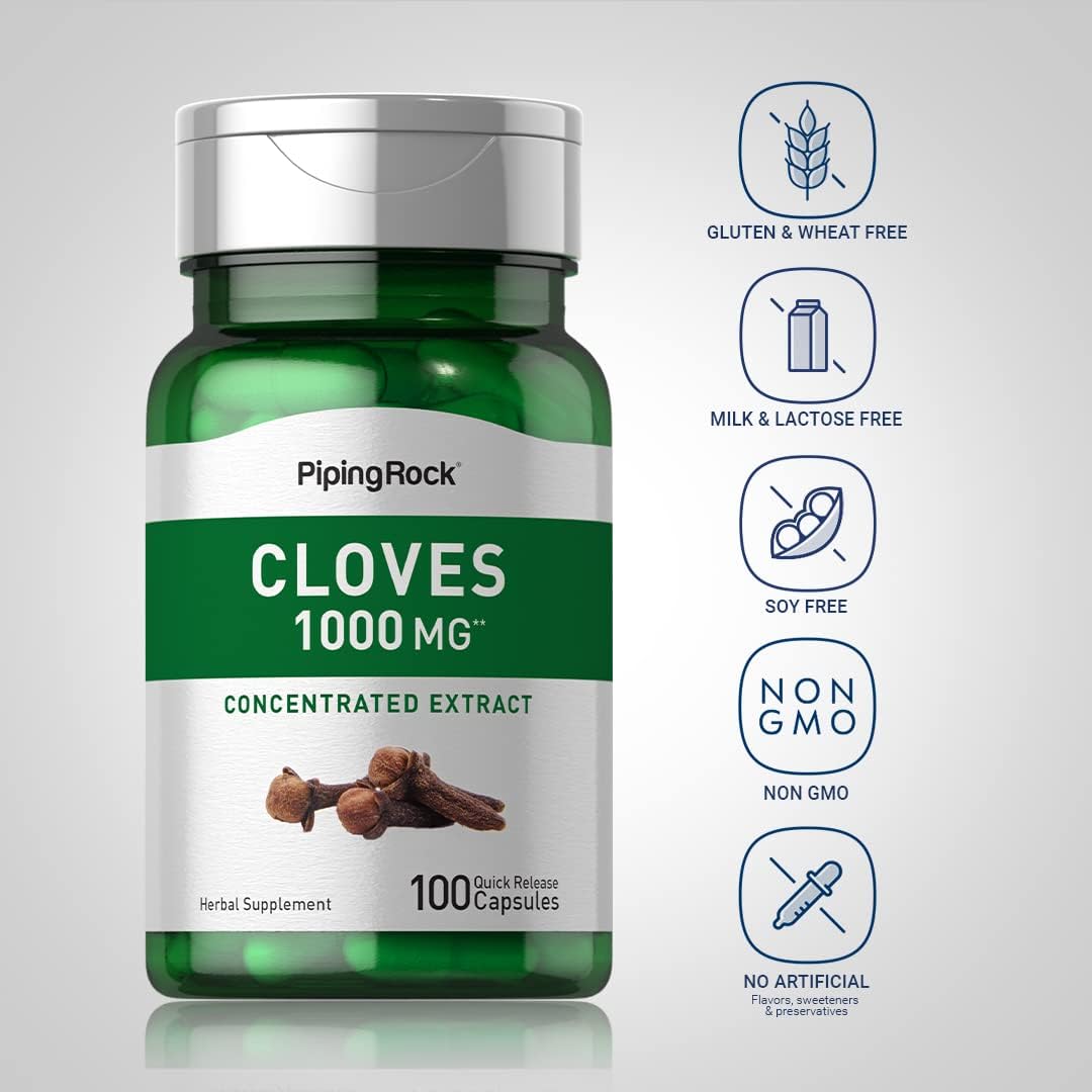 Piping Rock Cloves Capsules | 100 Capsules | Concentrated Herbal Extract - görsel 3