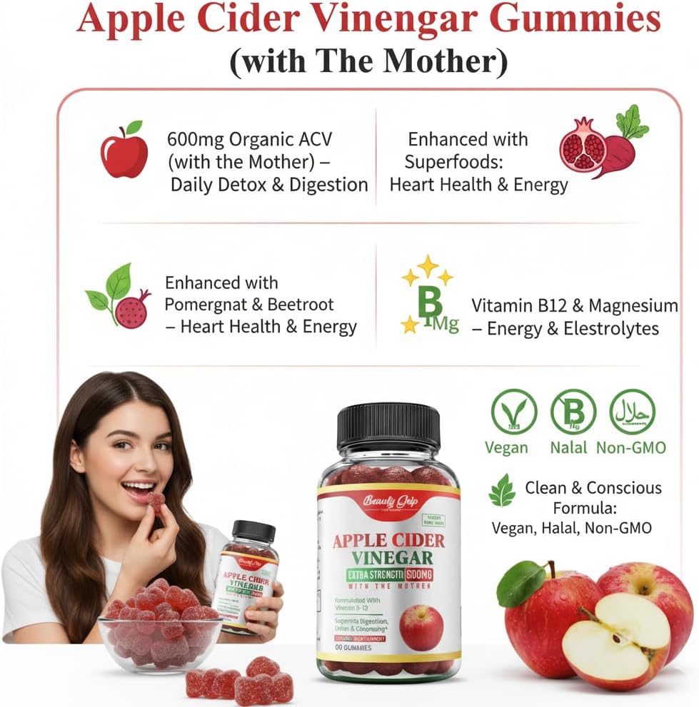 Beauty Grip Apple Cider Vinegar Gummies with The Mother - görsel 5