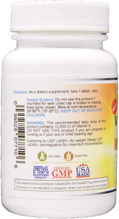 Wonder Laboratories Vitamin A 10,000 IU (as Palmitate) from Cod Liver Oil - 100 Tablets