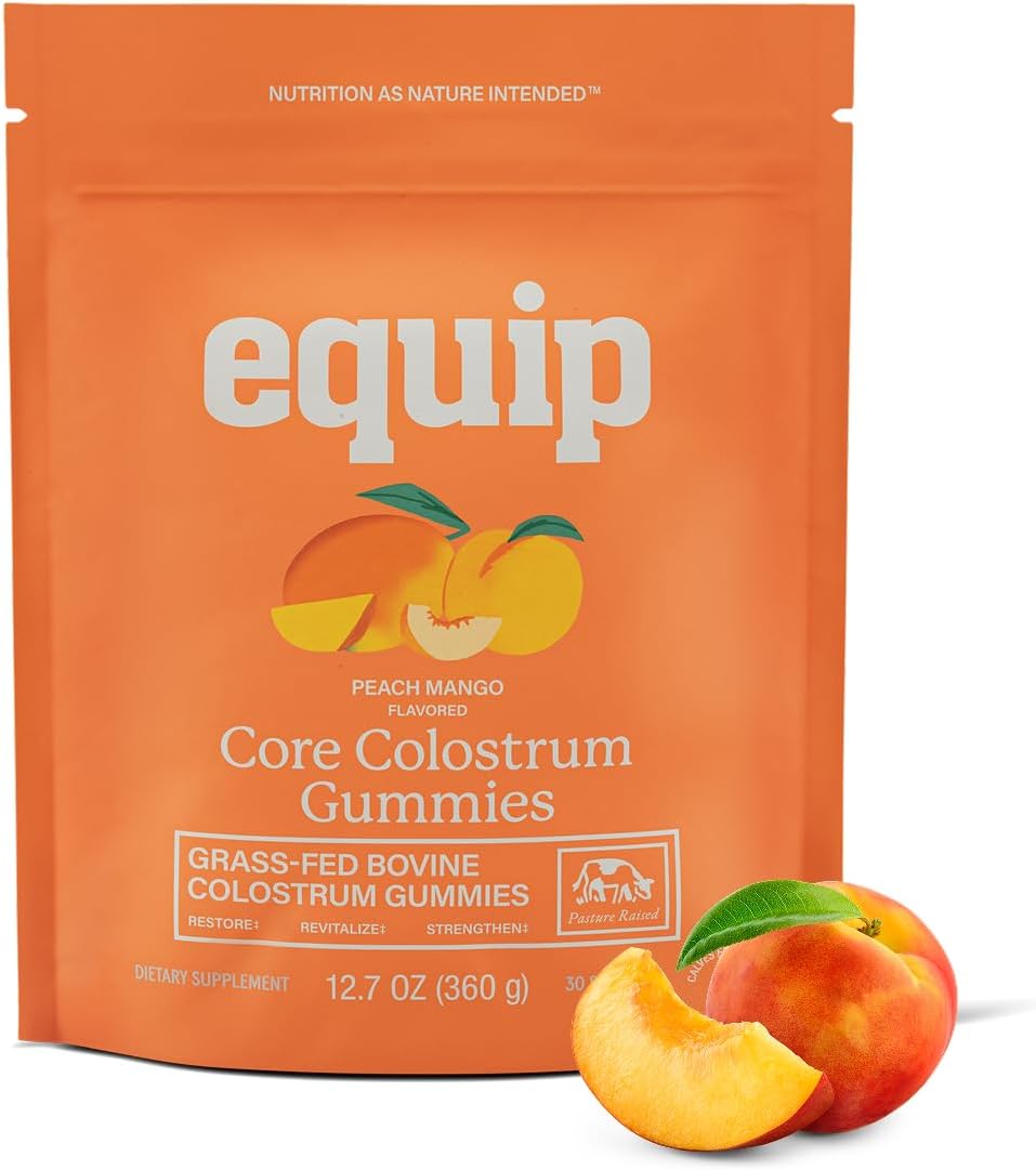 Equip Foods Core Bovine Colostrum Gummies - Delicious 1g Per Serving Grass Fed Colostrum Supplement - Gut Health, Immunity, Recovery, Hair & Skin - 60 Bovine Colostrum Gummies, 30 Servings, Raspberry - görsel 9