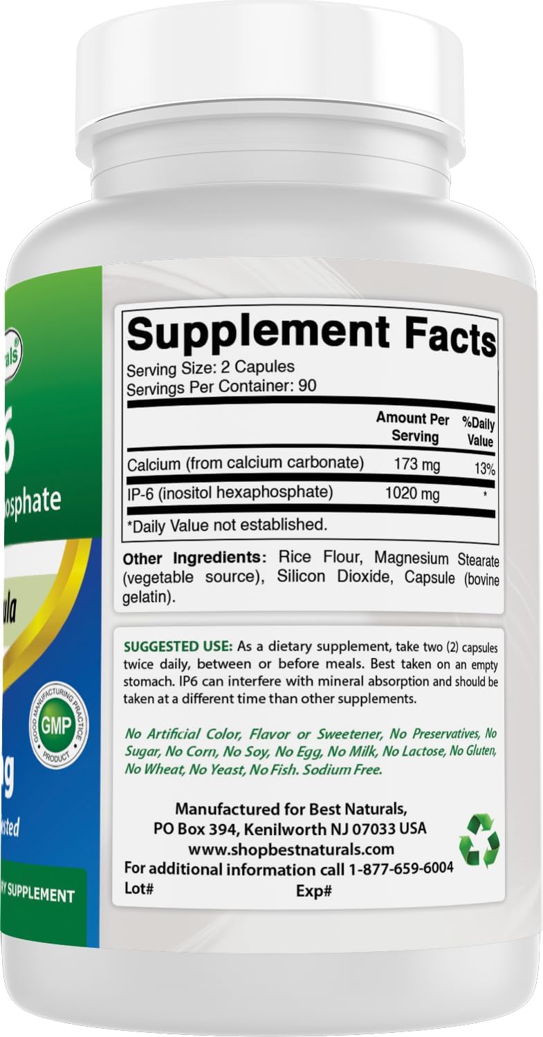 Best Naturals IP-6 510 mg 180 Capsules - görsel 6