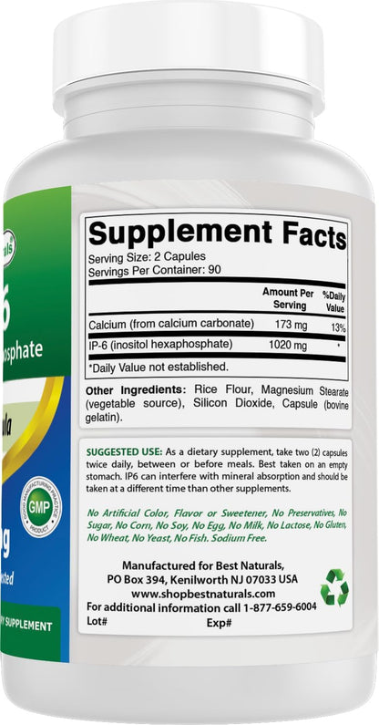 Best Naturals IP-6 510 mg 180 Capsules