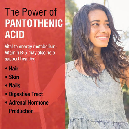 SOLARAY Pantothenic Acid 250mg – Vitamin B5 for Energy Metabolism and Skin Health (100 Capsules)