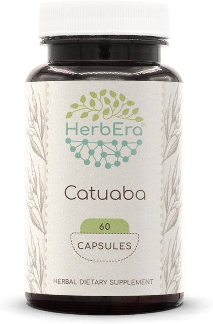 Catuaba 120 Capsules, 500 mg, Wildcrafted Erythroxylum catuaba Dried Bark