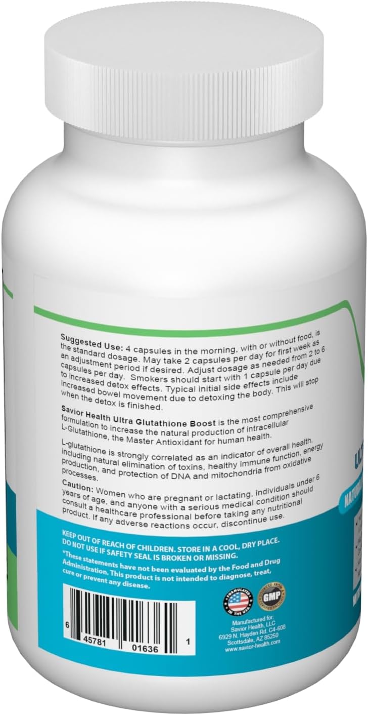 Saviour Health Ultra Glutathione Boost, 120 Veggie Capsules - görsel 3