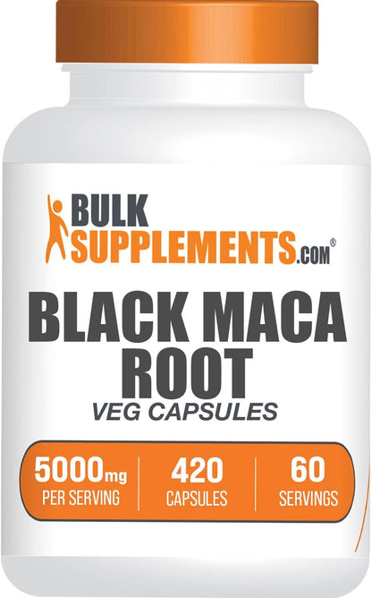 BulkSupplements.com Black Maca Root Capsules - 5000mg, 420 Vegetarian Capsules