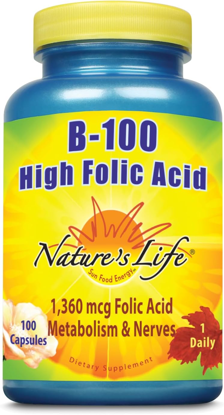 Nature's Life B-100 High Folic Acid | 100 Tablets - görsel 1