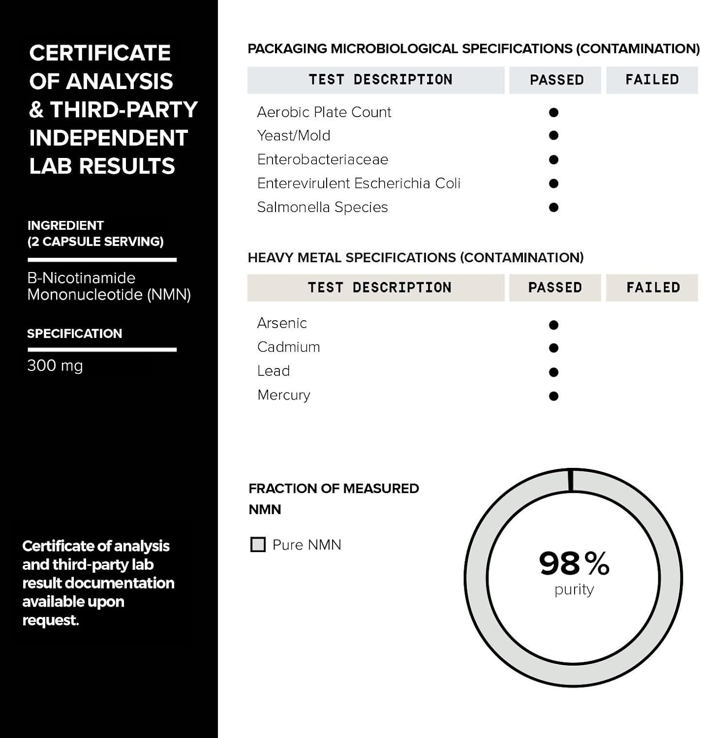 Toniiq Stabilised NMN Capsules - 300mg - 98% Highly Purified - for NAD+ - 60 Capsules - görsel 5