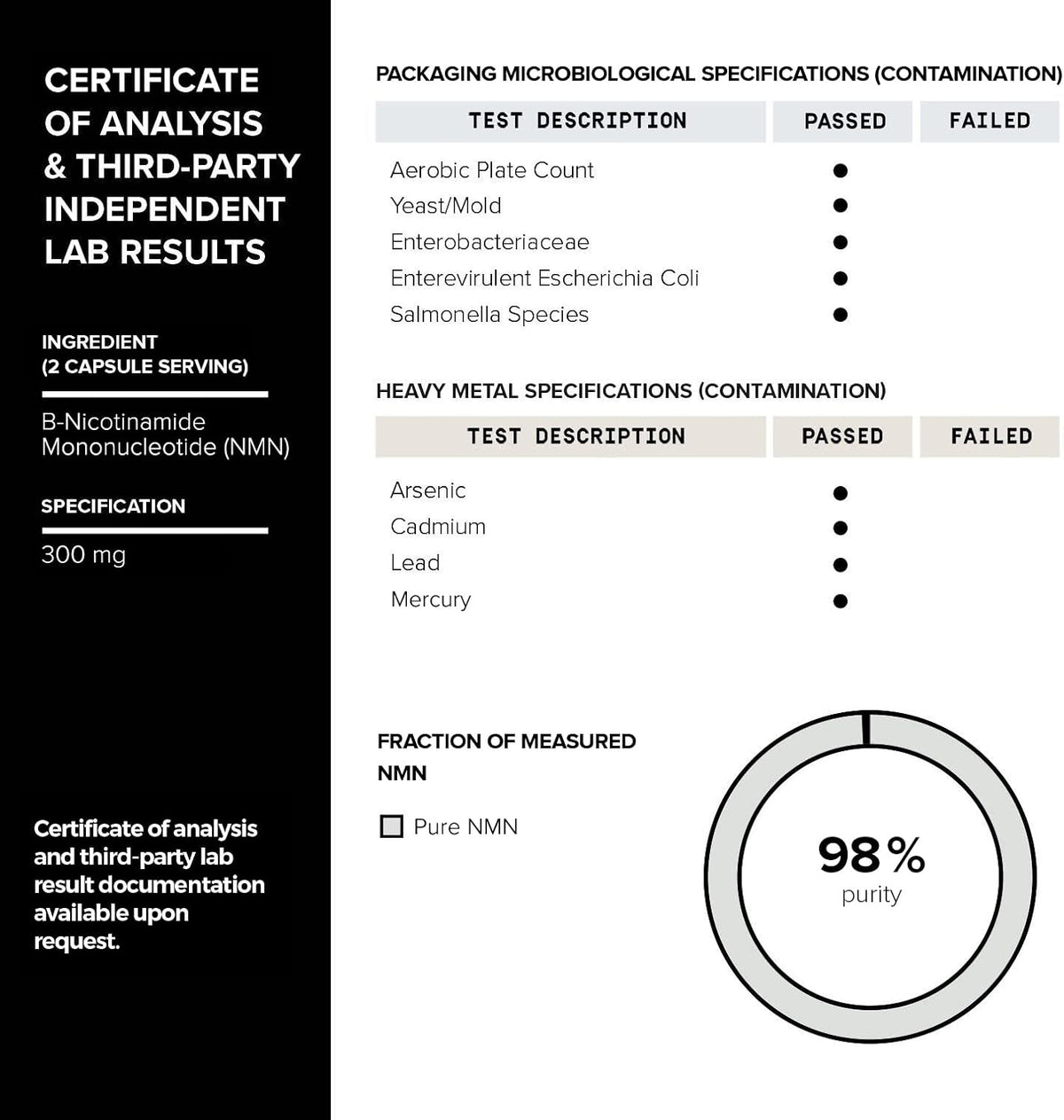 Toniiq Stabilised NMN Capsules - 300mg - 98% Highly Purified - for NAD+ - 60 Capsules - görsel 5