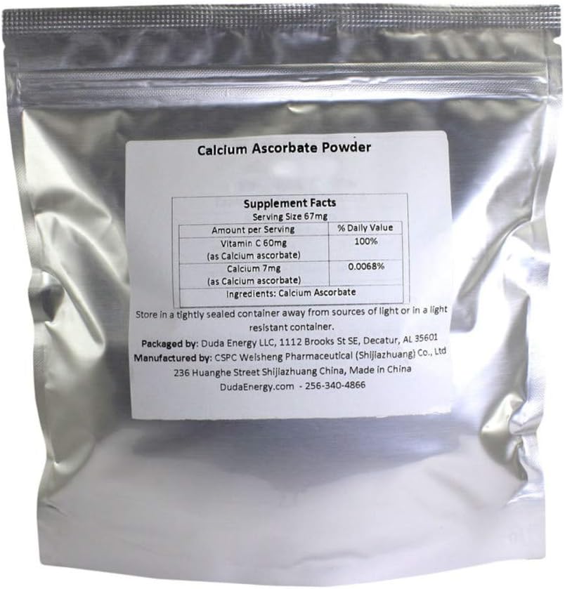 Calcium Ascorbate Powder (227g) – BioActive Non-GMO Vitamin C Supplement - görsel 1