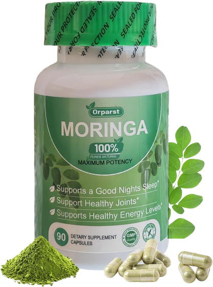 Orparst Moringa Capsules - 90 Capsules, 800mg, Non-GMO, Gluten-free, Nutrient-Rich Superfood for Daily Vitality