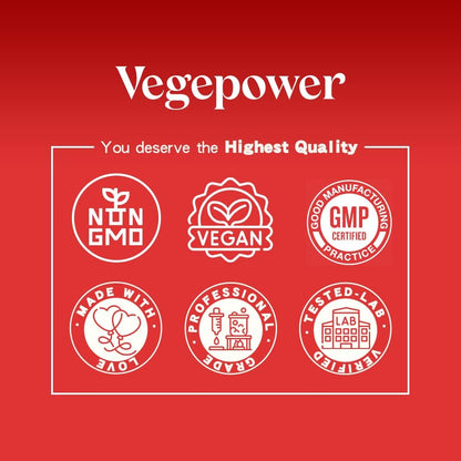 VEGEPOWER Vegan Vitamin B12 & D3 Gummies - 1000 mcg Methyl B12 & 5000 IU D3 - Supports Energy & Immune Function - 90 Count