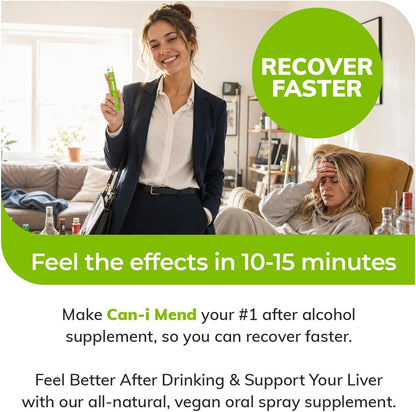 Can-i Mend After Alcohol Aid Oral Spray – Fast-Acting Liver Support for Hangover Recovery