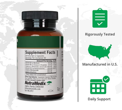 NutraMedix Methyl Complete – Complete Methylation and Energy Support Capsules – Vitamin B2, B6, B12 and Folate – with Creatine Monohydrate and Betaine Anhydrous (120 Count)