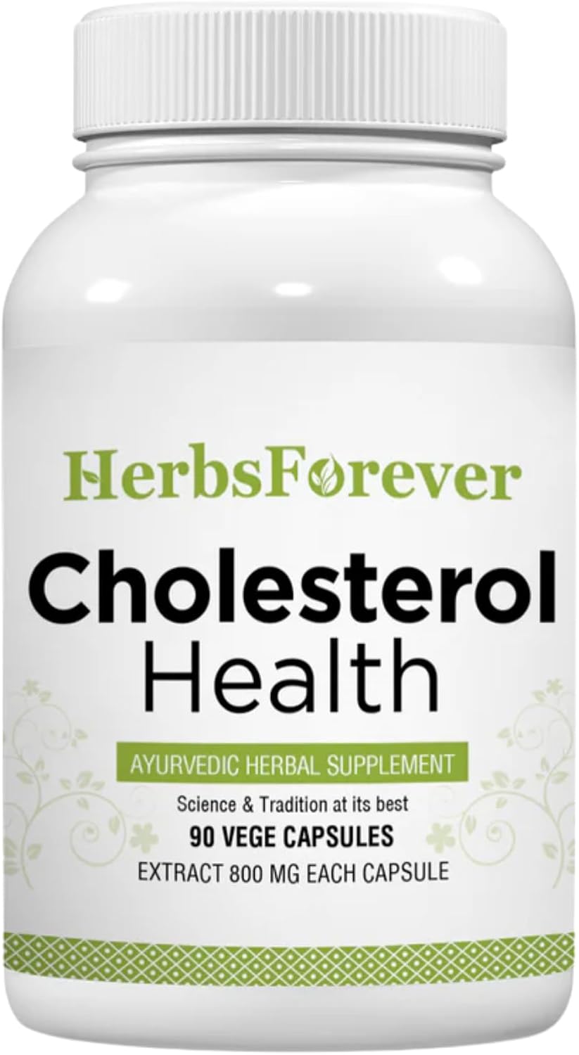 Herbsforever Cholesterol Health Support – Ayurvedic Supplement with Guggulipid & Arjuna, 90 Veg Capsules - görsel 1
