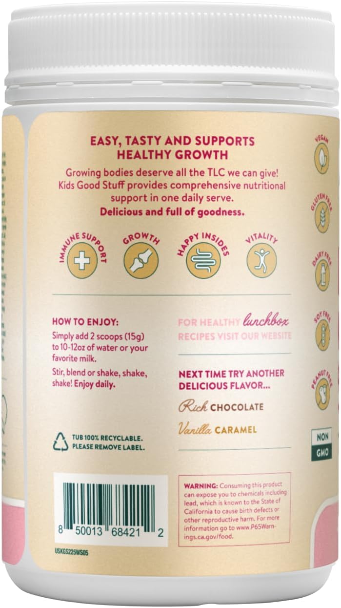 Nuzest Kids Good Stuff Vegan Smoothie Mix – Wild Strawberry – Multivitamin Supplement (225g) - görsel 2