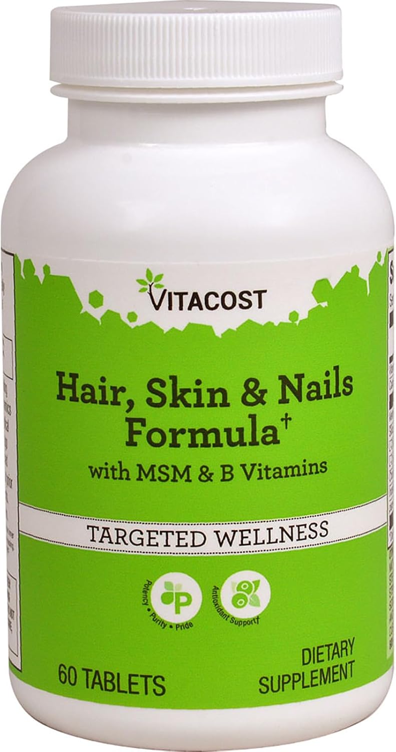 Vitacost Hair, Skin & Nails Formula with MSM & B Vitamins, 60 Tablets - görsel 1