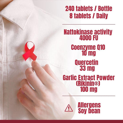 Nattokinase 4000FU - Derived from Japanese Natto 180g (250mg x 240 Tablets) Made in Japan