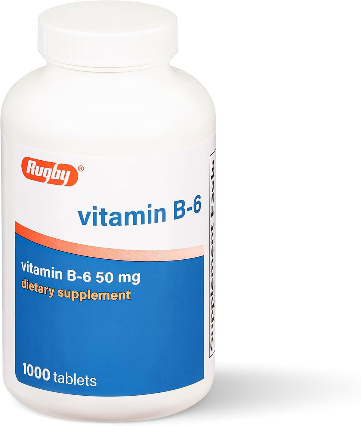 Rugby Vitamin B6 50mg Tablets, Gluten-Free Food Supplement for Adults - 1000 Count - görsel 1