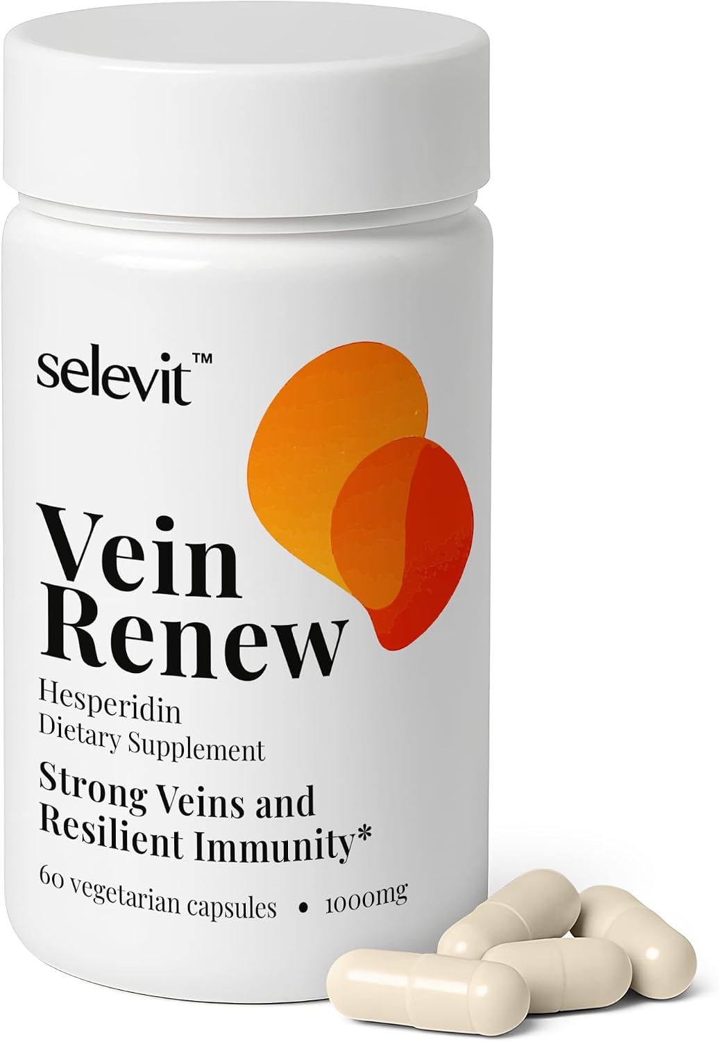 Vein Renew (Hesperidin) 1000mg - 60 Vegan Capsules, Food Supplement, Natural Antioxidant, General Wellness & Circulation Support, 30-Day Supply, GMP-Certified, Made in the USA - görsel 1