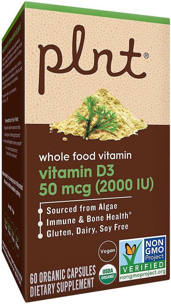 Vitamin D3 50 mcg (2,000 IU) - Whole Food Vitamin D - 60 Organic Capsules by plnt - görsel 6