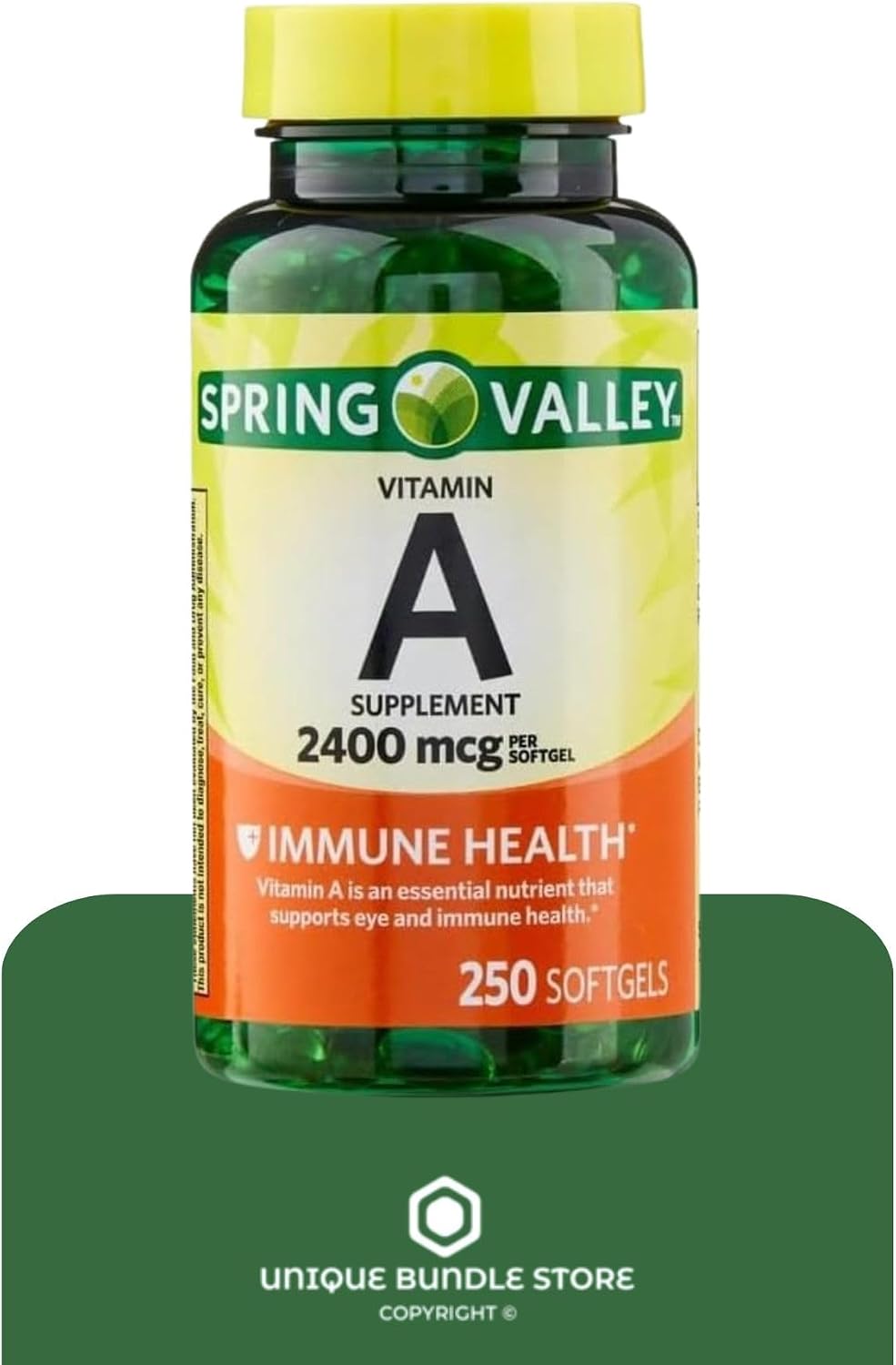 Vitamin A 2400 mcg – 250 Softgels | High Strength Supplement for Vision, Skin and Immune Support - görsel 3