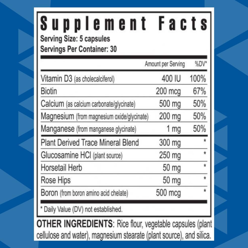 Youngevity Bone Building Formula - Calcium, Magnesium, D3, Biotin, Glucosamine HCl, Trace Minerals, Boron, Horsetail, Rosehips (150 Capsules) - görsel 2