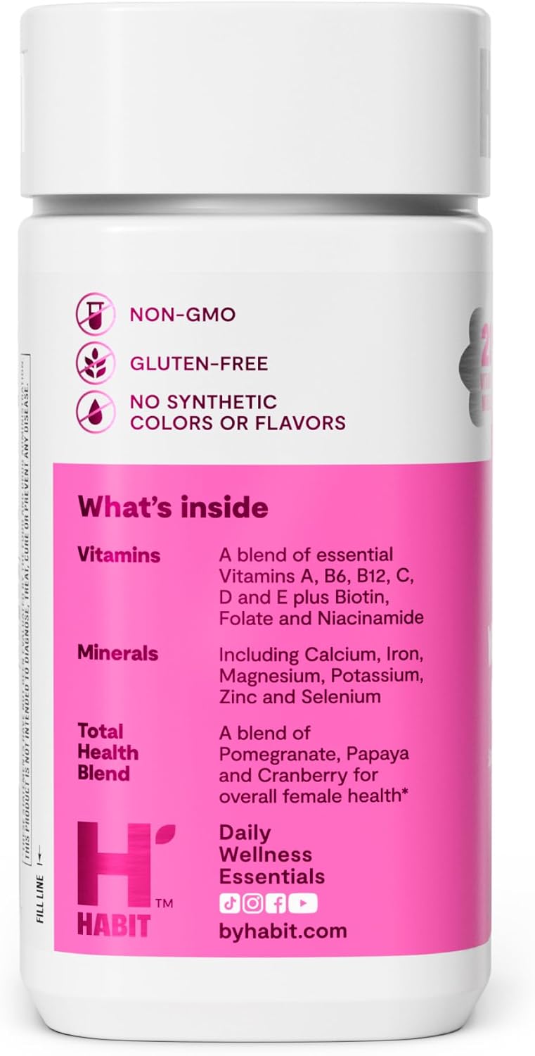 Habit Women's Multi Supplement 2 Pack - 120 Capsules, 23 Essential Vitamins & Minerals, Non-GMO - görsel 3
