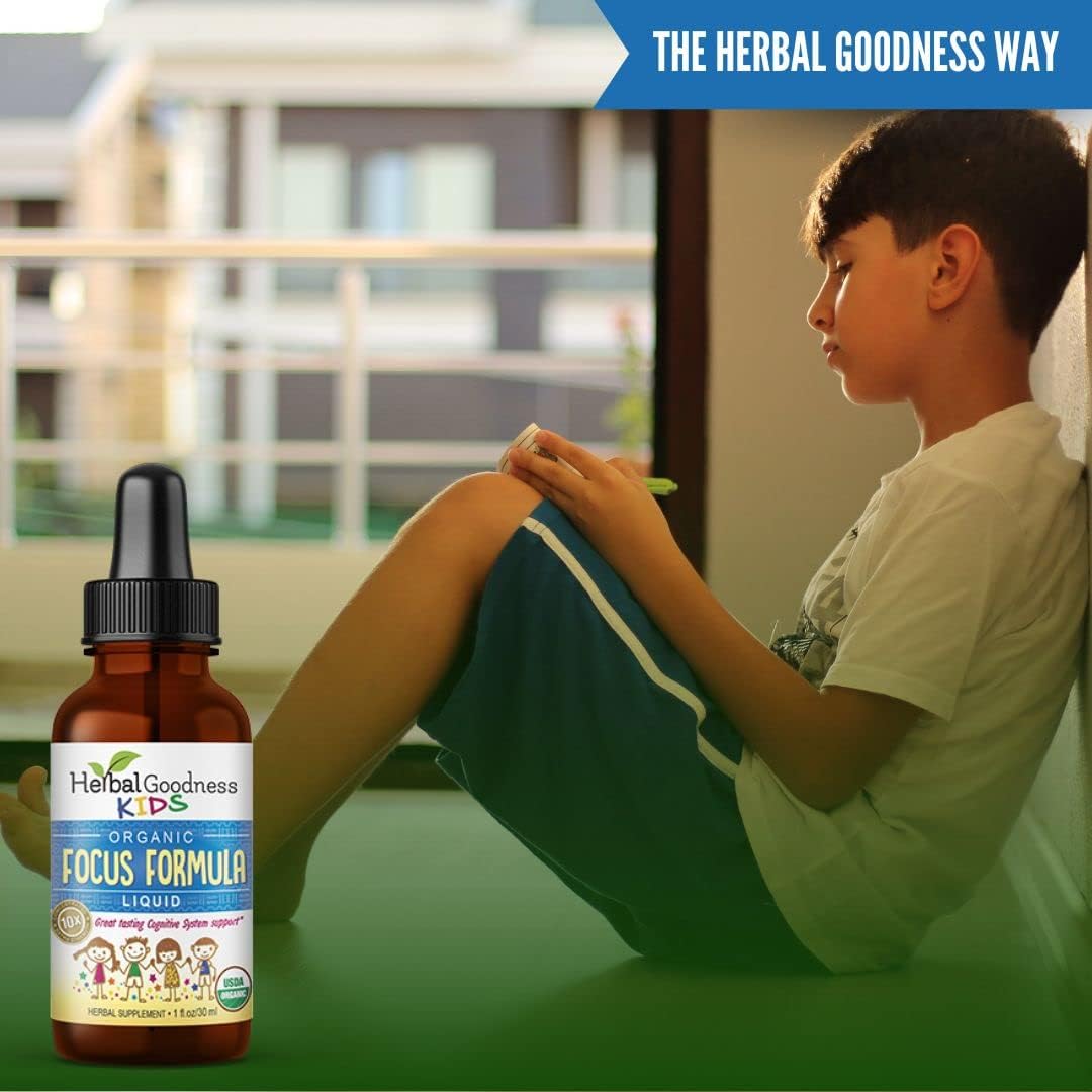 Herbal Goodness Children's Focus Formula Liquid Extract - Ashwagandha & Moringa for Attention and Concentration - 30 ml - görsel 4
