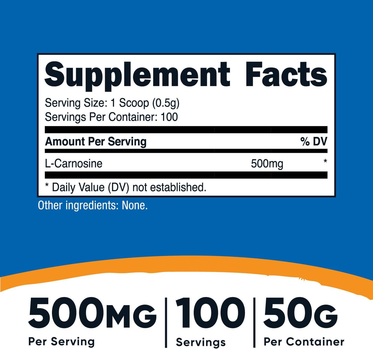 Nutricost L-Carnosine Powder 50g (100 Servings) – Non-GMO - görsel 2