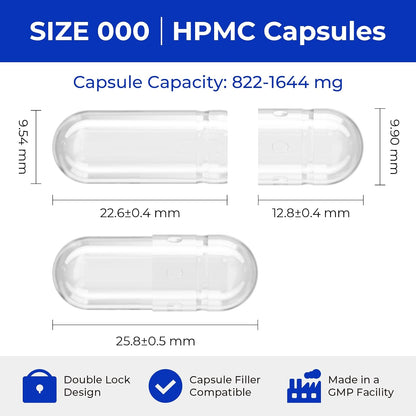 ATLEMISME Empty Vegan Capsules Size 000 (100 Count) DIY Vegetable Capsule Filling