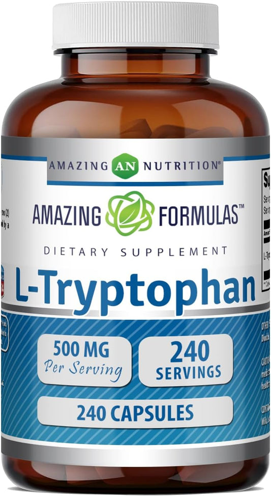 Amazing Formulae L-Tryptophan 500 mg Supplement - 240 Capsules