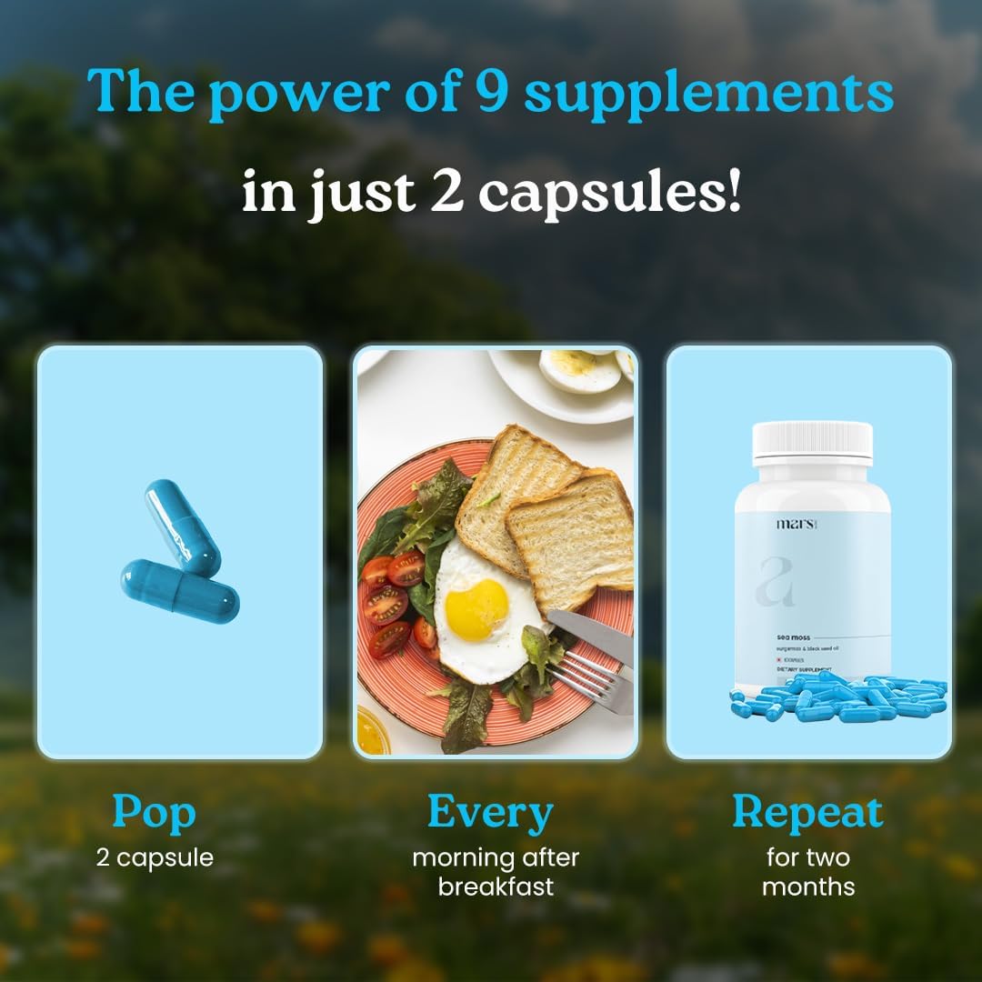 Mars Sea Moss Caps Surge Natural - 60 Capsules - görsel 3