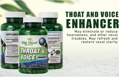 VitaVocal Throat & Voice Enhancer - Natural Herbal Food Supplement for Vocal Clarity and Throat Comfort