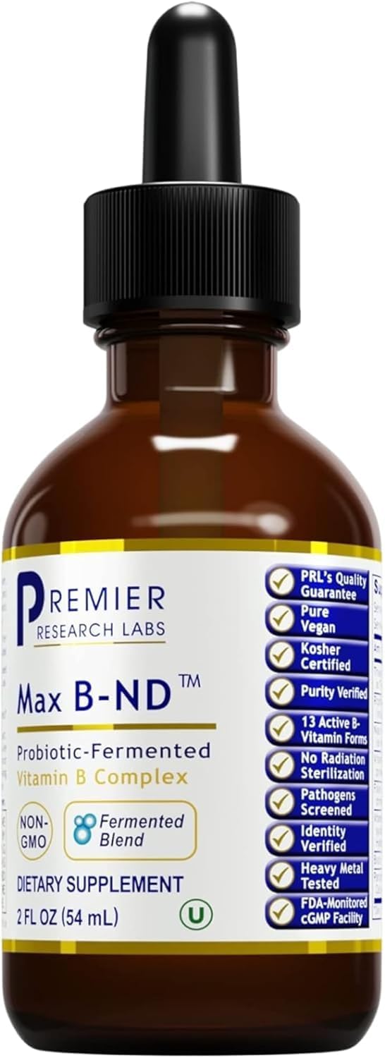 Premier Research Labs Max B-ND Liquid B-Complex - Sublingual Drops for Energy Metabolism & Nervous System Health (59 ml) - görsel 1