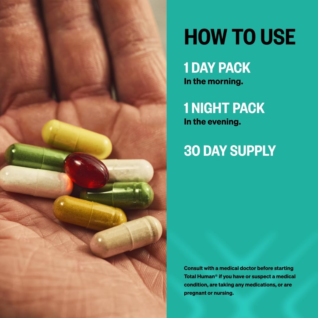 ONNIT Daily Performance & Wellness Bundle: Alpha Brain Nootropic Capsules (90 Count) + Total Human Day & Night Packs (30-Day Supply) - görsel 9