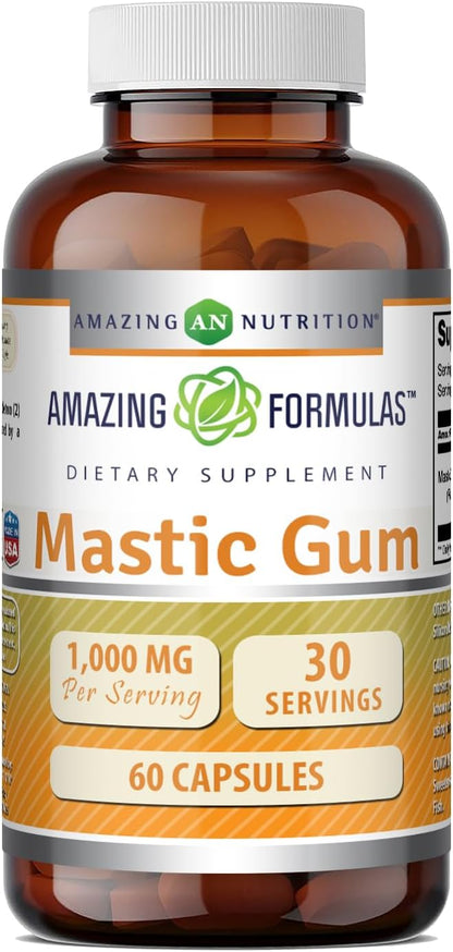 Amazing Formulae Mastic Gum 1000 mg | Capsules Supplement | Non-GMO | Gluten-Free | Made in USA (60 Count)