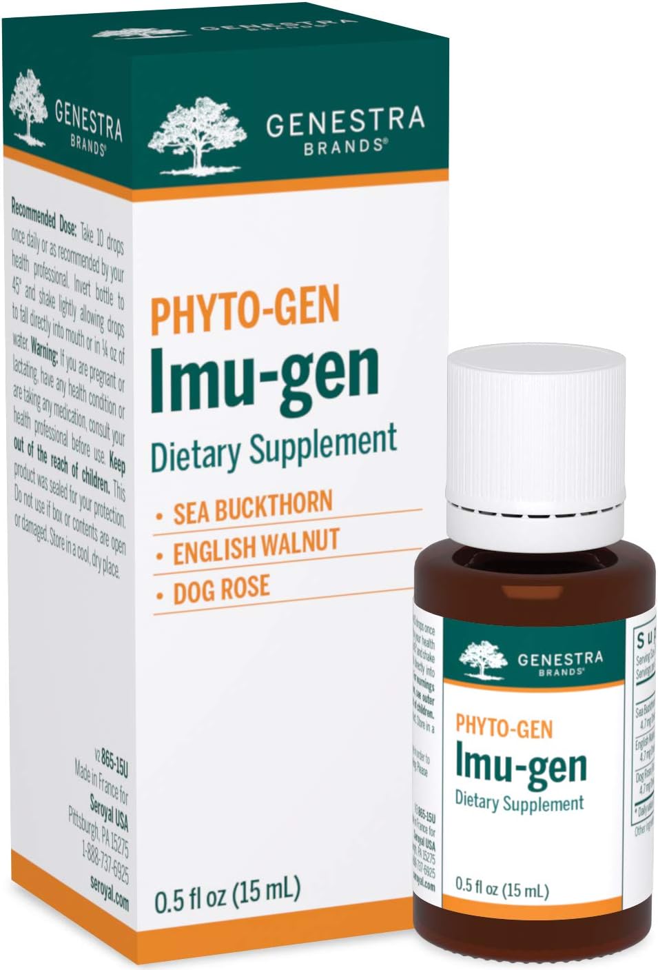 Genestra Brands Imu-gen | Sea Buckthorn, English Walnut, and Dog Rose Herbal Supplement | 15 ml - görsel 1