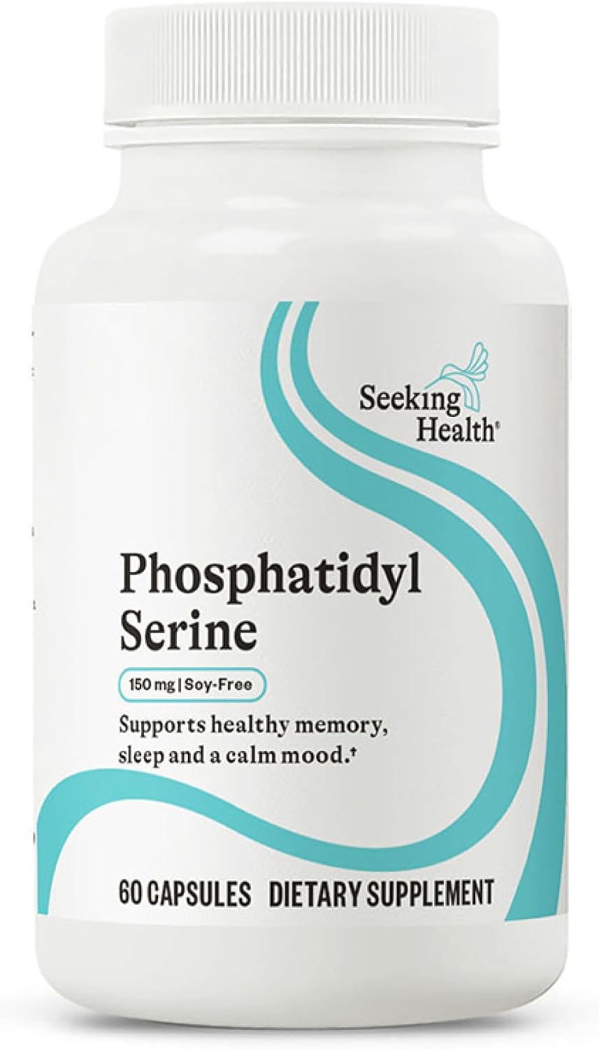 Seeking Health Phosphatidyl Serine - Brain Support Supplement with Sunflower Oil & Phospholipids - Vegetarian & Gluten-Free Capsules - 150 mg, 60 Capsules - görsel 1