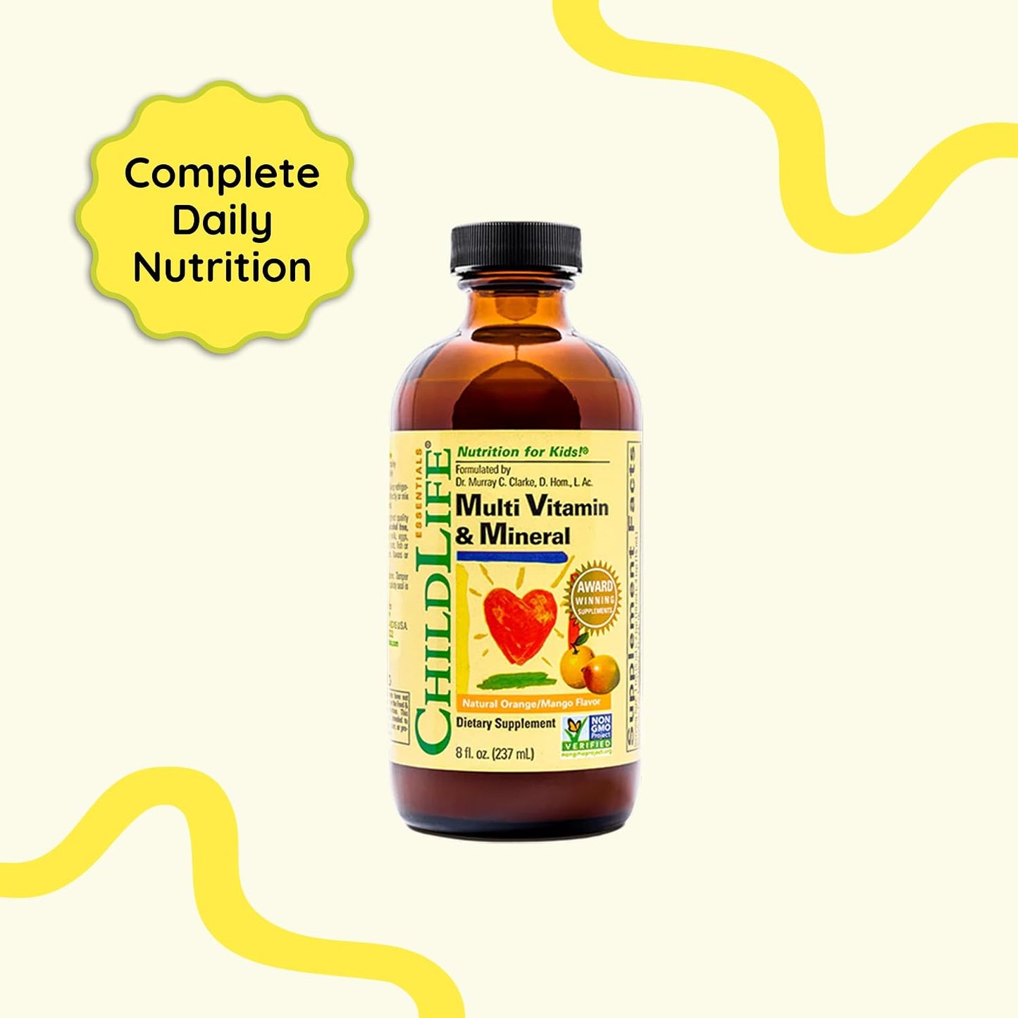CHILDLIFE ESSENTIALS Children's Multivitamin & Mineral - Liquid Multivitamin for Toddlers & Kids, Orange Mango Flavour - görsel 3
