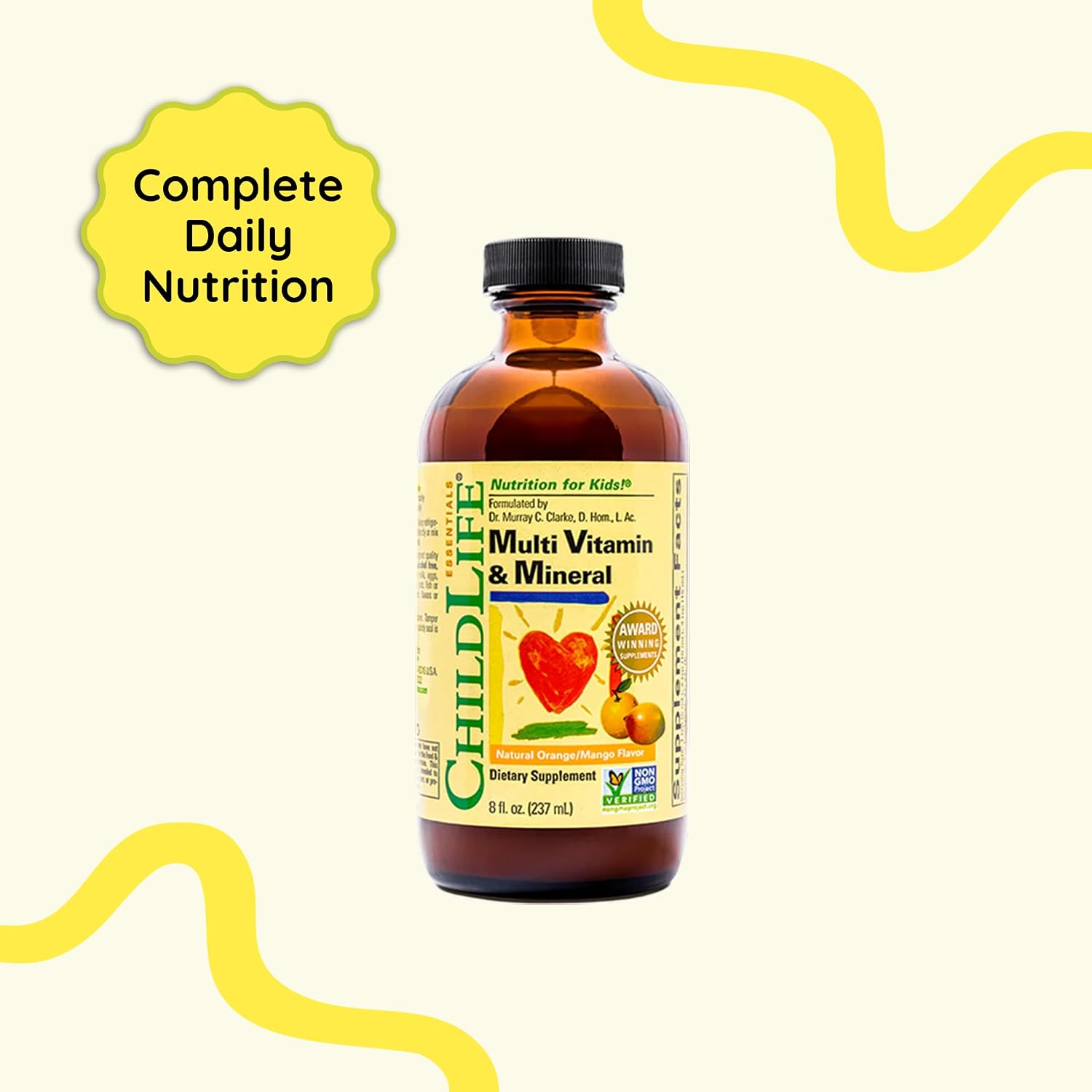 CHILDLIFE ESSENTIALS Children's Multivitamin & Mineral - Liquid Multivitamin for Toddlers & Kids, Orange Mango Flavour - görsel 3