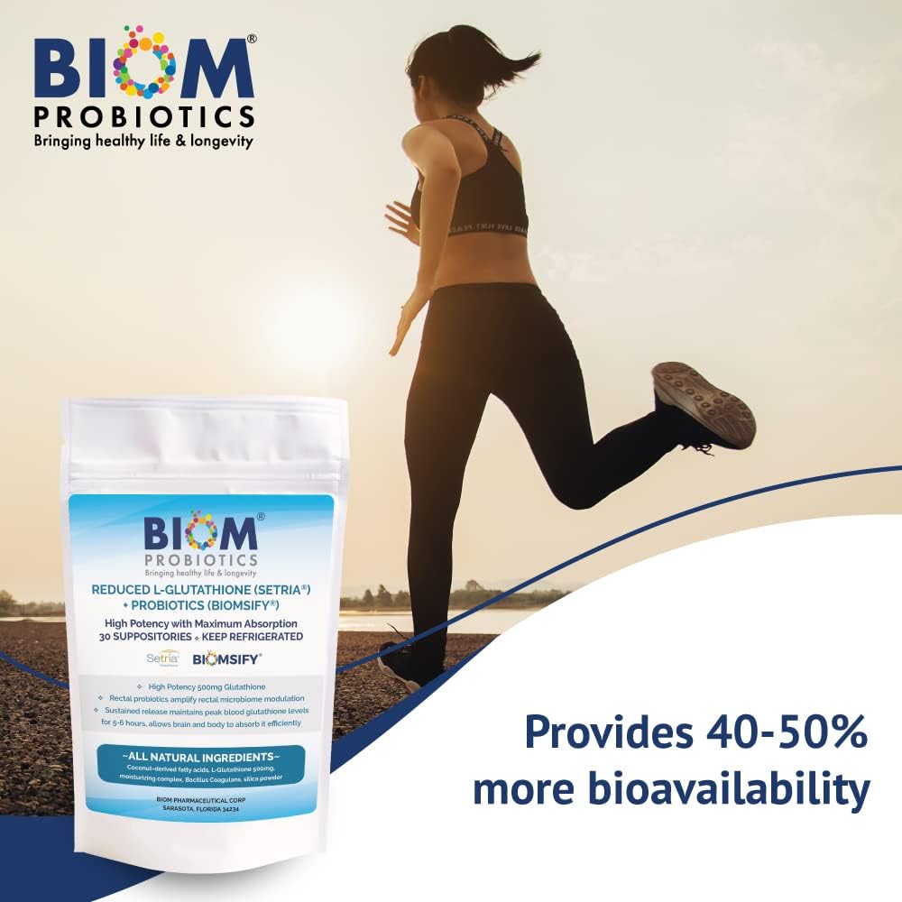 High Potency 500mg Reduced L-Glutathione (Setria Brand) + Probiotic Suppository - Bio-available Glutathione with Probiotics - görsel 3