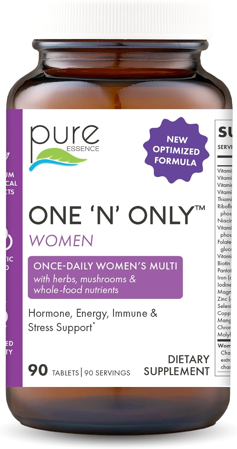 Pure Essence Labs One N Only Multivitamin for Women - Natural One a Day with Vitamin D3, B12 and Biotin - 90 Tablets - görsel 1