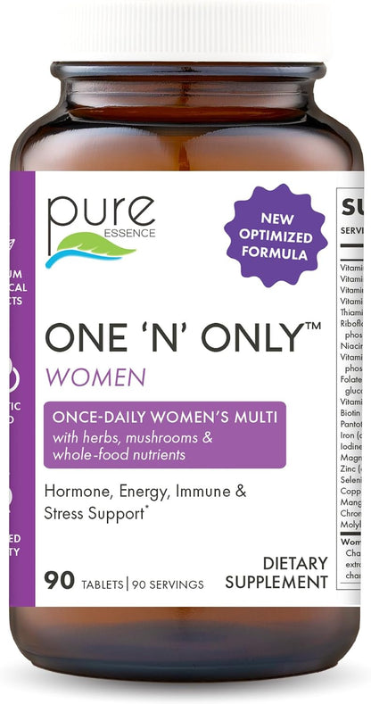 Pure Essence Labs One N Only Multivitamin for Women - Natural One a Day with Vitamin D3, B12 and Biotin - 90 Tablets